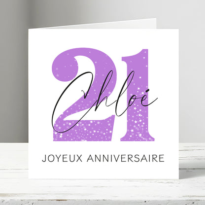 Purple Sparkle - Carte de vœux à personnaliser 21