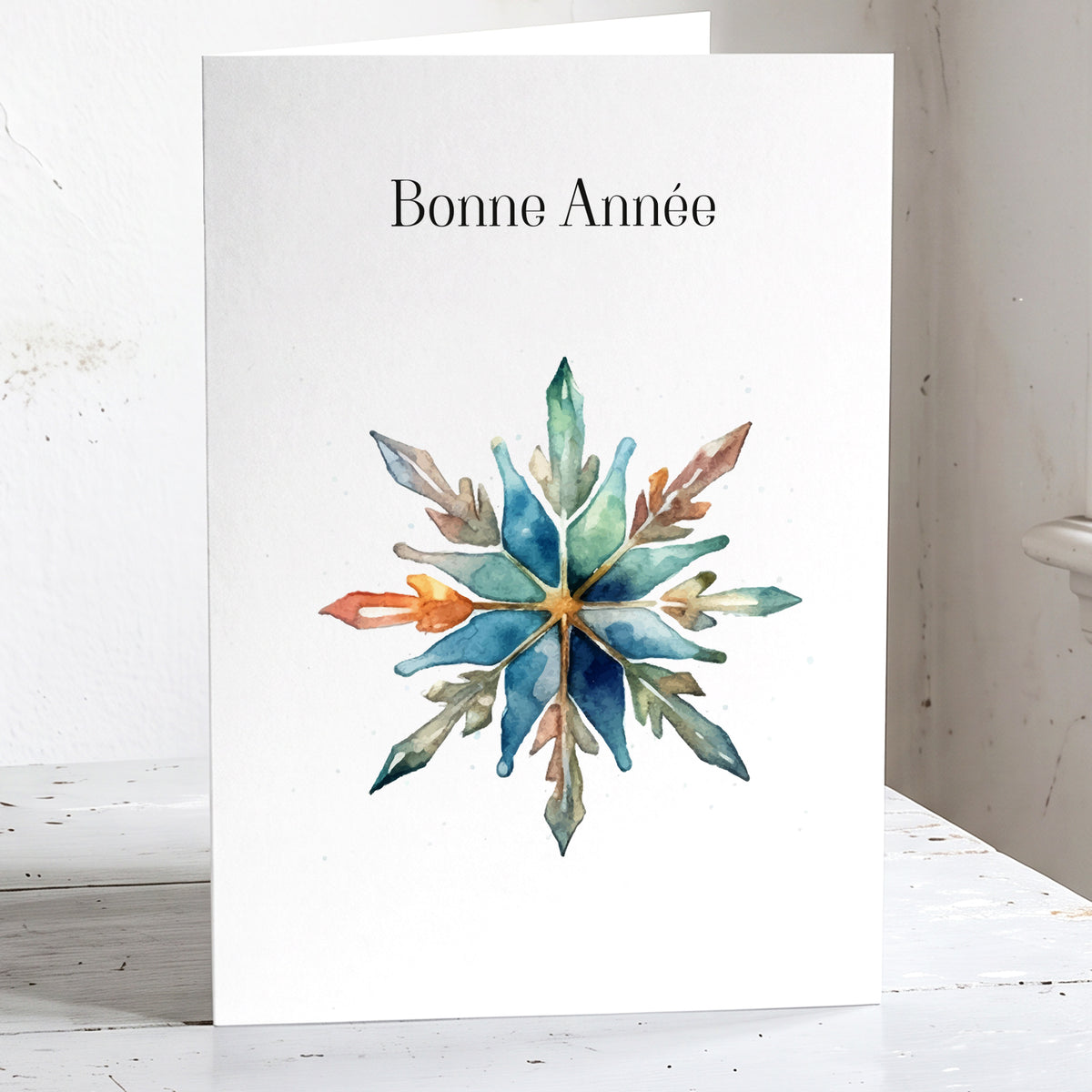 Snowflakes - Lot de 6 cartes Bonne Année.