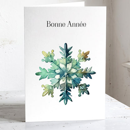 Snowflakes - Lot de 6 cartes Bonne Année.